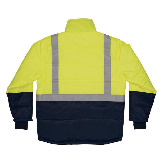 Back of hi-vis freezer jacket