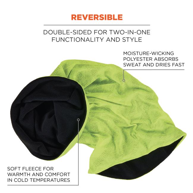 Reversible: double-sided for two-in-one functionality and style. Moisture-wicking polyester absorbs sweat and dries fast. Soft fleece for warmth and comfort in cold temperatures