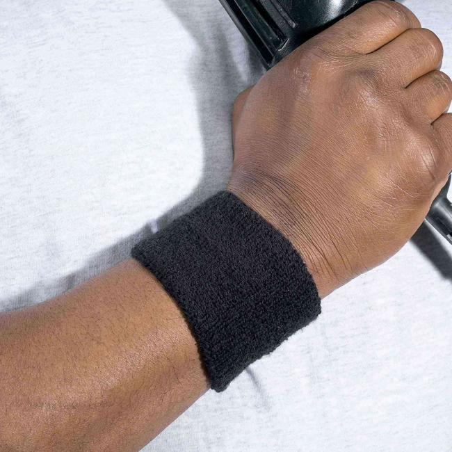 6500  Black Wrist Sweatband wrist-sweatband image 2