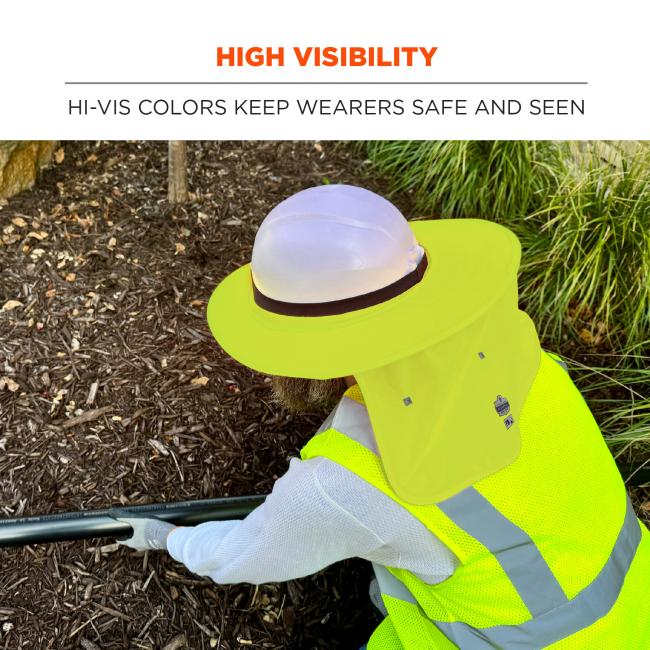 High visibility. Hi-vis colors help keep wearers safe and easily seen in work environments.