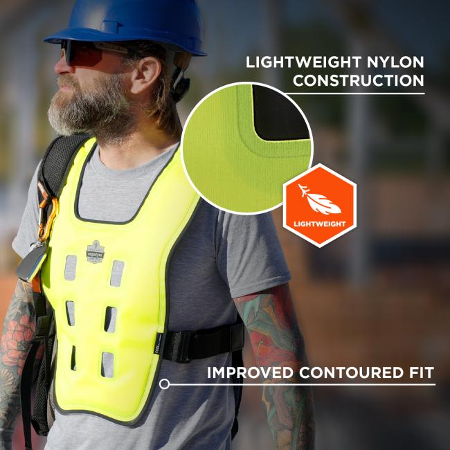 Lightweight nylon construction. Features a lightweight design and improved contoured fit for comfort and mobility.