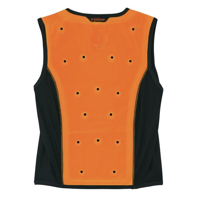 Back of orange dry evaporative cooling vest