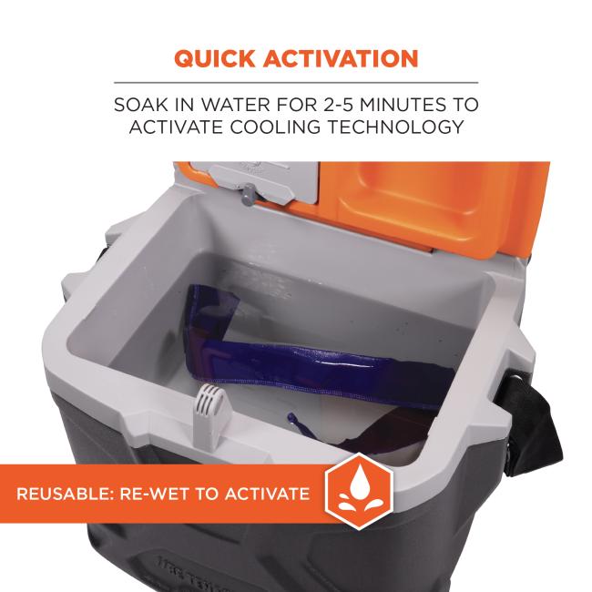 Quick activation: soak in water for 2-5 minutes to activate cooling technology. Reusable, re-wet to activate.