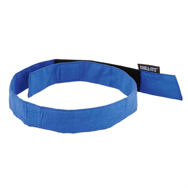 6705  Solid Blue Evaporative Cooling Bandana - H & L image 1