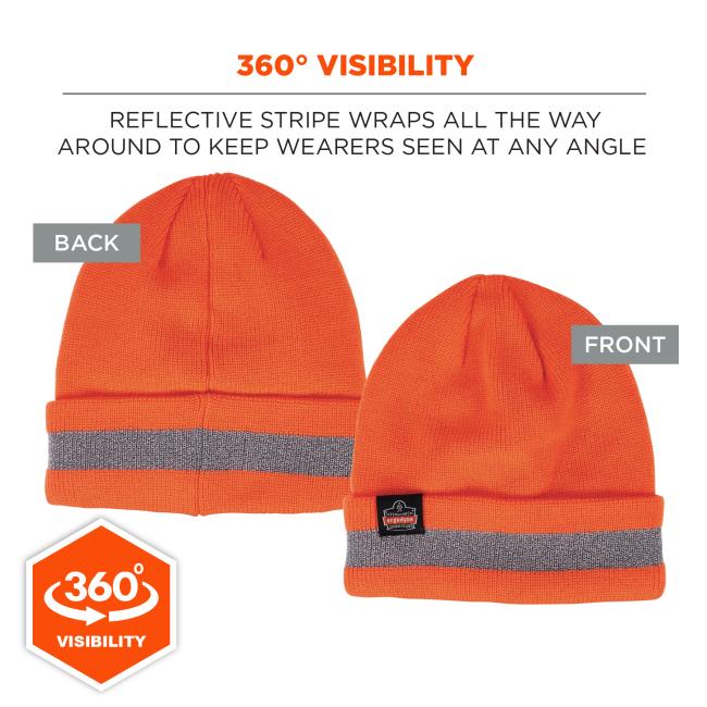 360 visibility: reflective stripe wraps all the way around to keep wearers seen at any angle.