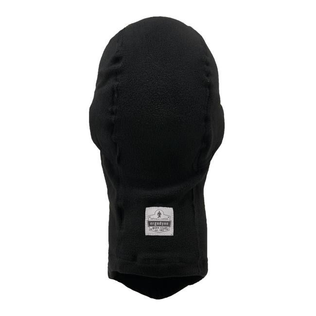 Back view of black hinged balaclava face mask