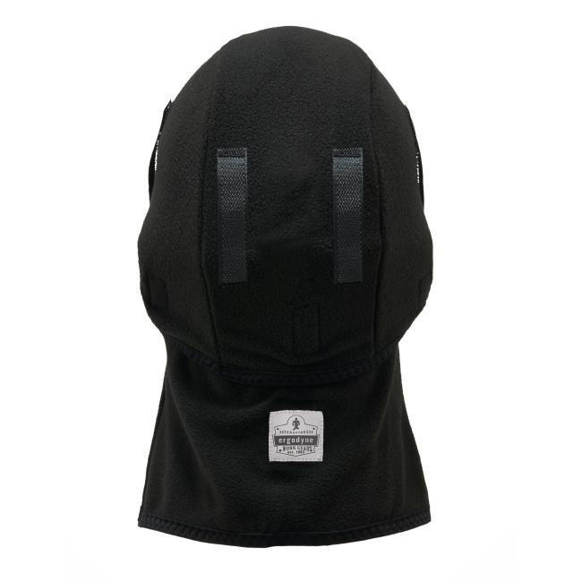 Back view of black fleece/neoprene balaclava face mask