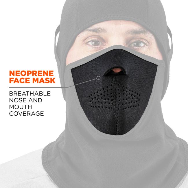 Neoprene Face Mask: Breathable nose and mouth coverage for enhanced comfort.