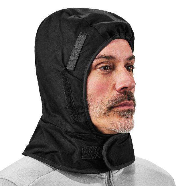 Cotton shell hard hat liner on model