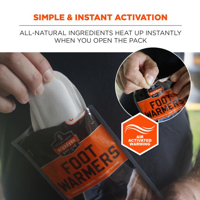 Simple and instant activation: air-activated all-natural ingredients heat up instantly when you open the pack.