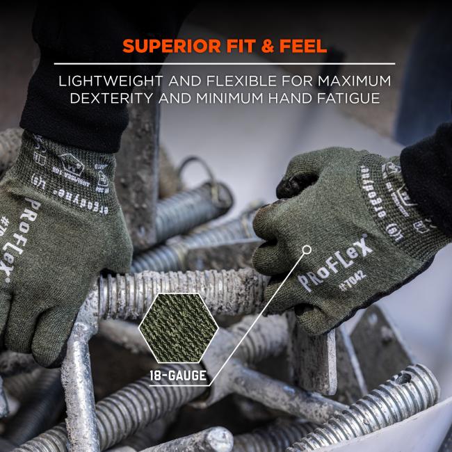 Superior fit and feel: lightweight and flexible 18-gauge material for maximum dexterity and minimum hand fatigue