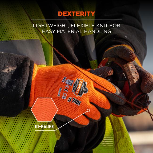 Dexterity: lightweight, flexible 10-gauge knit for easy material handling