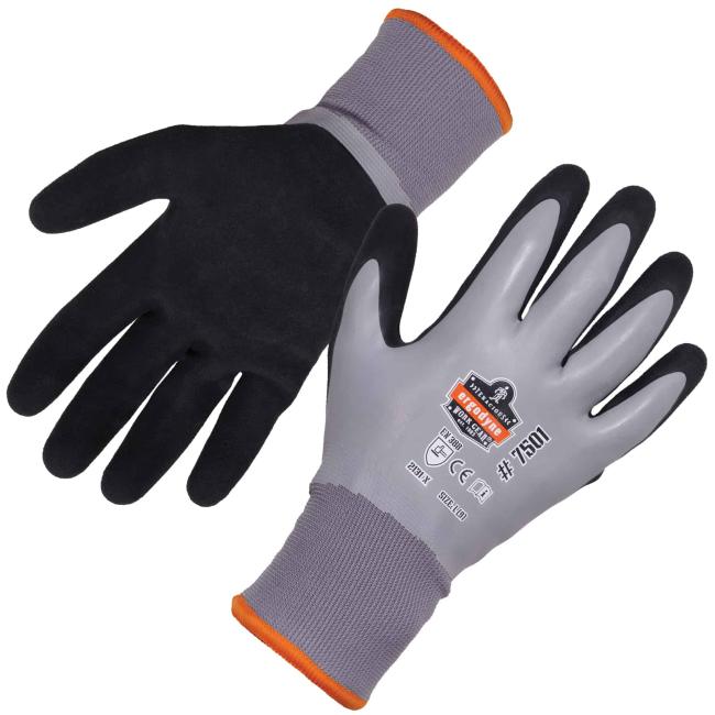 For work in cool to cold environments. Image is person working in the cold wearing gloves.