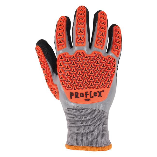 Dorsal view of thermal coated impact resistant gloves