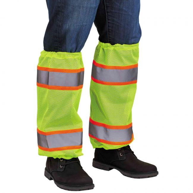 8009 Lime Class E Two-Tone Mesh Leg Gaiters image 2