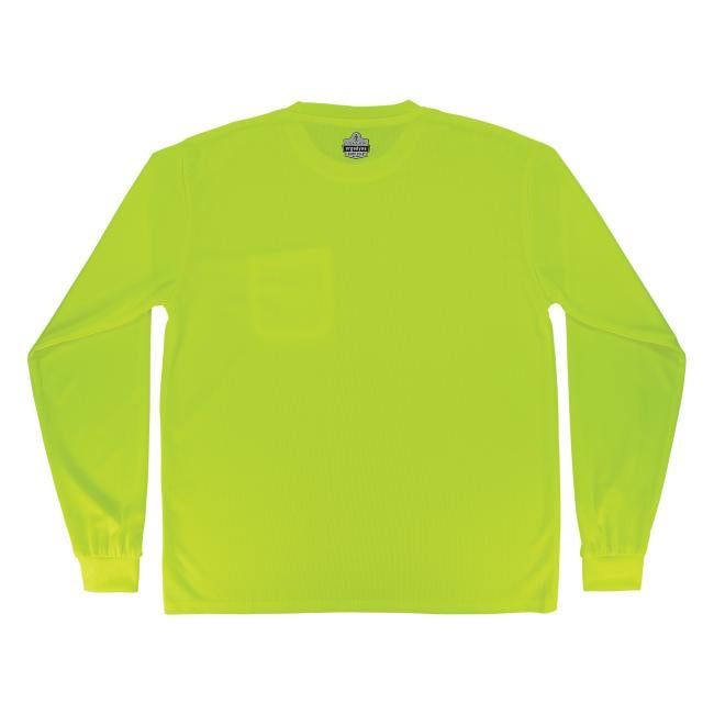 Back of lime long sleeve t-shirt