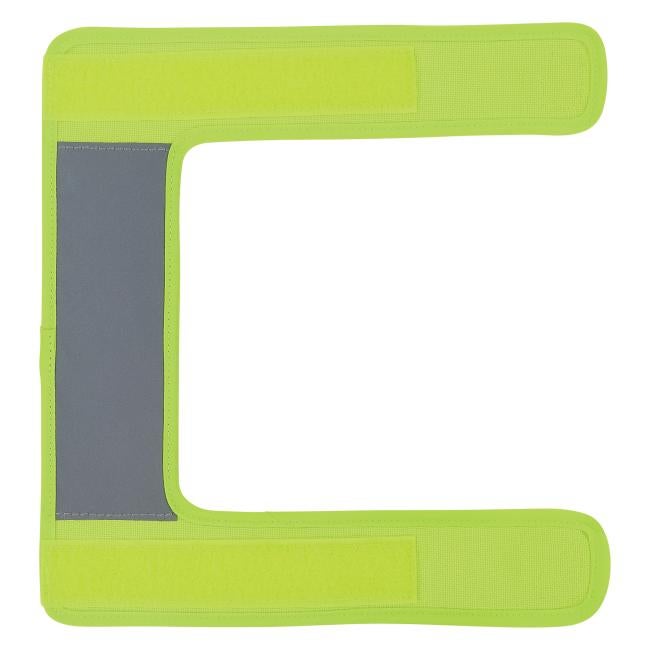 Front of a lime universal hi vis strap cover