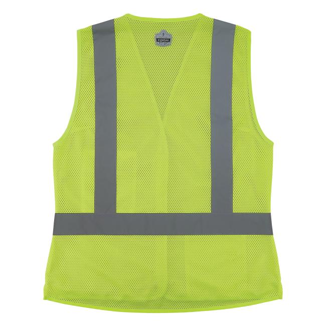 Back of lime class 2 women's hi-vis vest