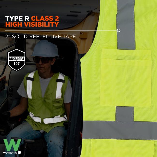 Complies with ANSI/ISEA 107 standards and includes 2” solid reflective tape for enhanced visibility in high-risk work environments.