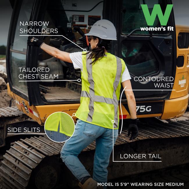 Tailored specifically for women with narrow shoulders, a contoured waist, side slits, a longer tail, and a tailored chest seam for a more fitted and functional design.