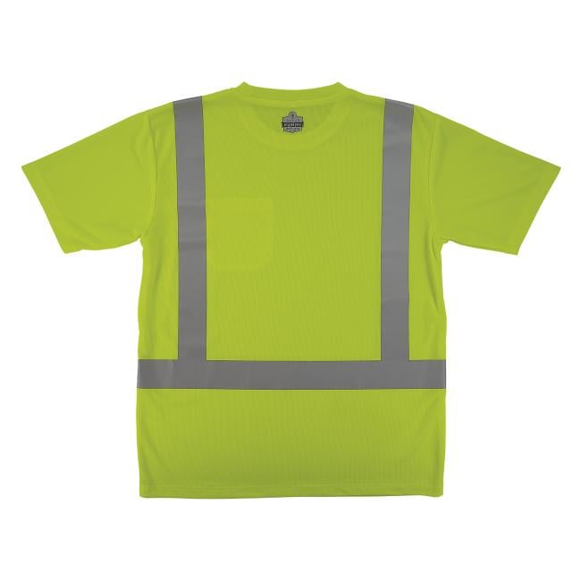 Back of essential hi-vis lime class 2 t-shirt