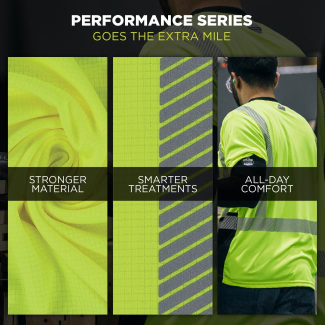 The Performance Series shirt offers stronger material, smarter treatments, and all-day comfort to keep up with demanding work environments.