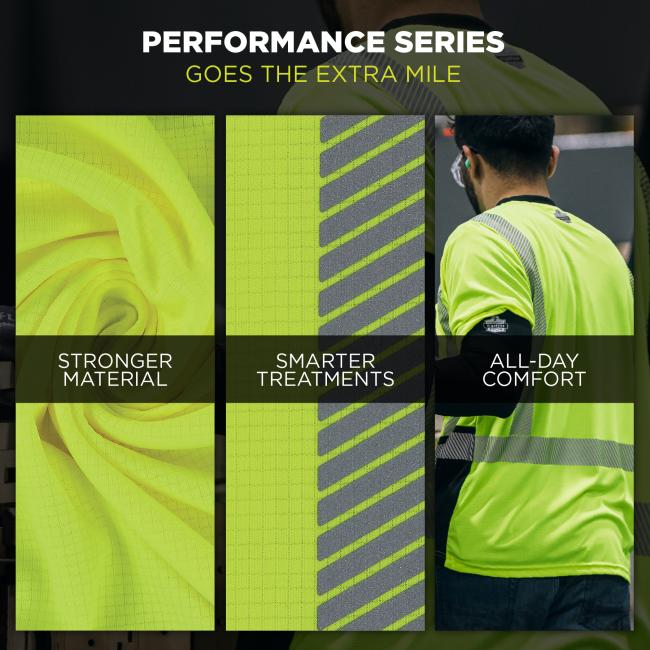 The Performance Series shirt features stronger material, smarter treatments, and all-day comfort for demanding work environments.