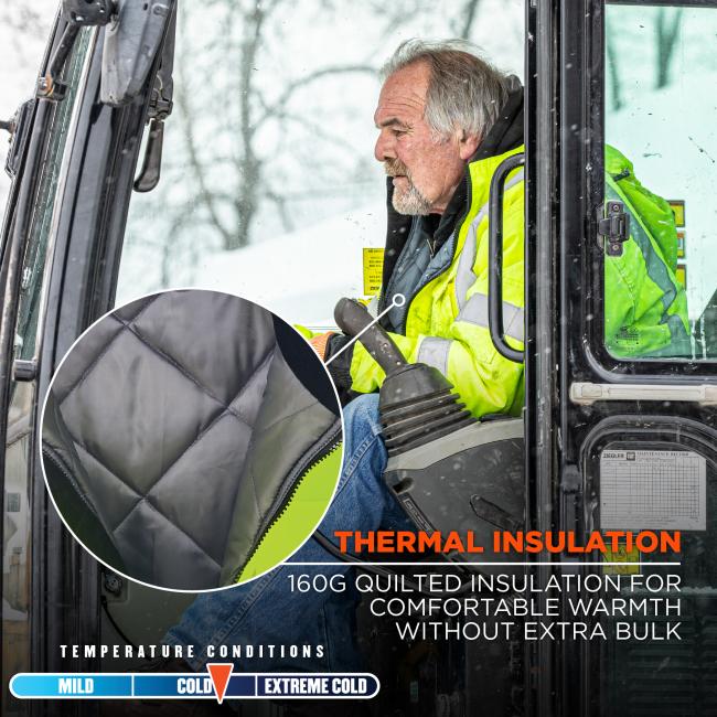 Thermal insulation: 160d quilted insulation for comfortable warmth without extra bulk