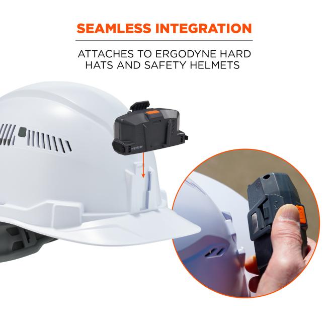 Seamless Integration: Designed to attach directly to Ergodyne hard hats and safety helmets, the battery easily locks into the designated mounting slots for secure and efficient integration.