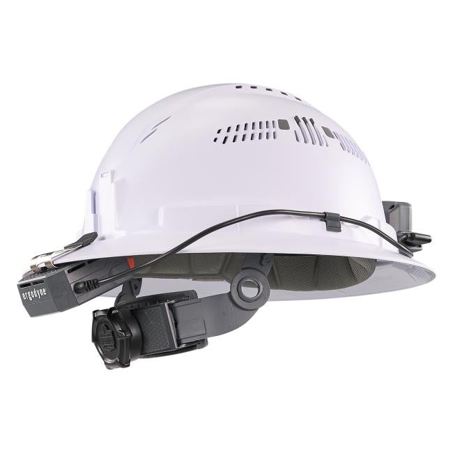 Hard hat mounted fan kit on skullerz 8964 hard hat