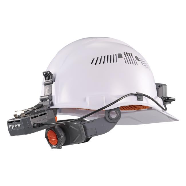 Hard hat fan kit mounted on skullerz 8972 hard hat