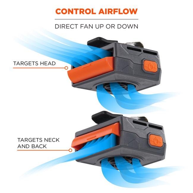 Control Airflow: You can direct the fan airflow upward to target the head or downward to target the neck and back. The tilt-adjustable housing provides customizable cooling where it's needed most.