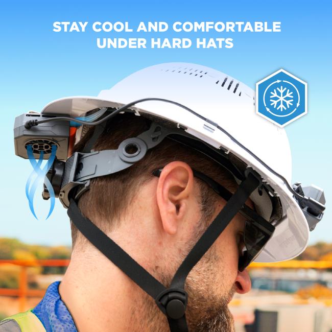 Stay Cool and Comfortable Under Hard Hats: The compact fan system helps you stay cool and comfortable beneath your hard hat, improving airflow and reducing heat buildup during long hours on the job.