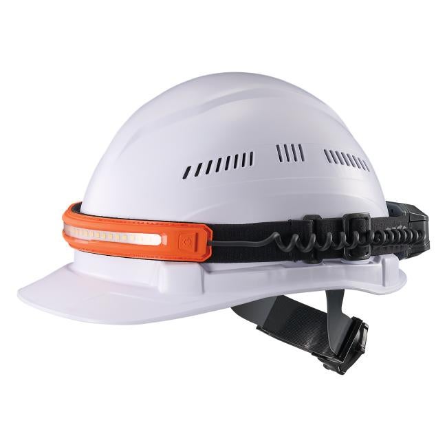 3q view of widebeam headlamp strap on helmet