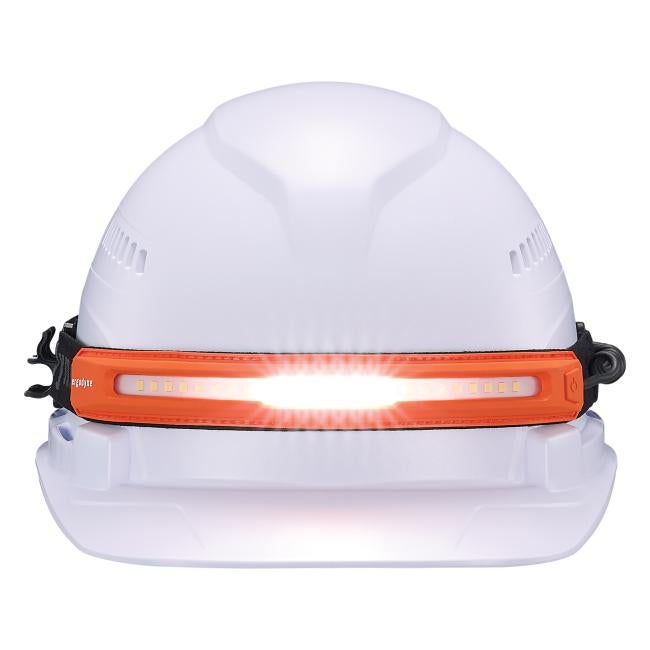 Front view of widebeam headlamp strap with narrow light setting