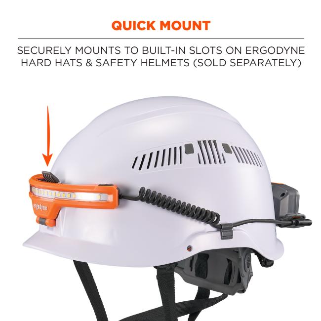 Quick Mount: The light securely mounts to built-in slots on Ergodyne hard hats and safety helmets (sold separately), ensuring fast and stable attachment.