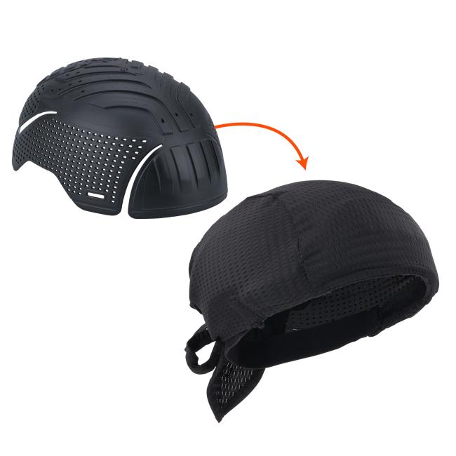 3 quarter view of mesh durag with bump cap insert