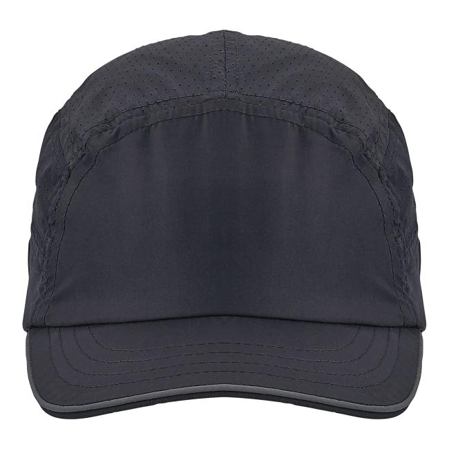 Dark gray baseball cap with perforated top panels and stitched curved brim