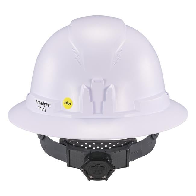 Back view of mips type 2 full brim safety helmet