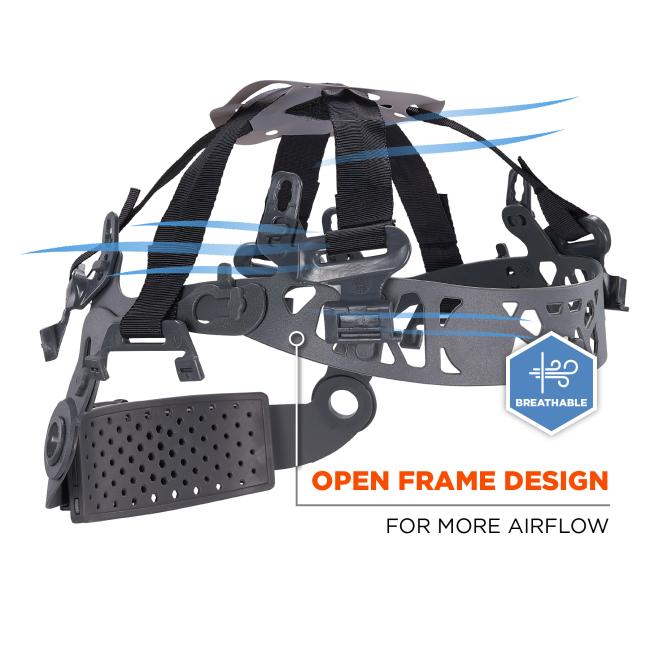 Open Frame Design: The helmet’s breathable open frame design allows for increased airflow, enhancing comfort for long wear durations.