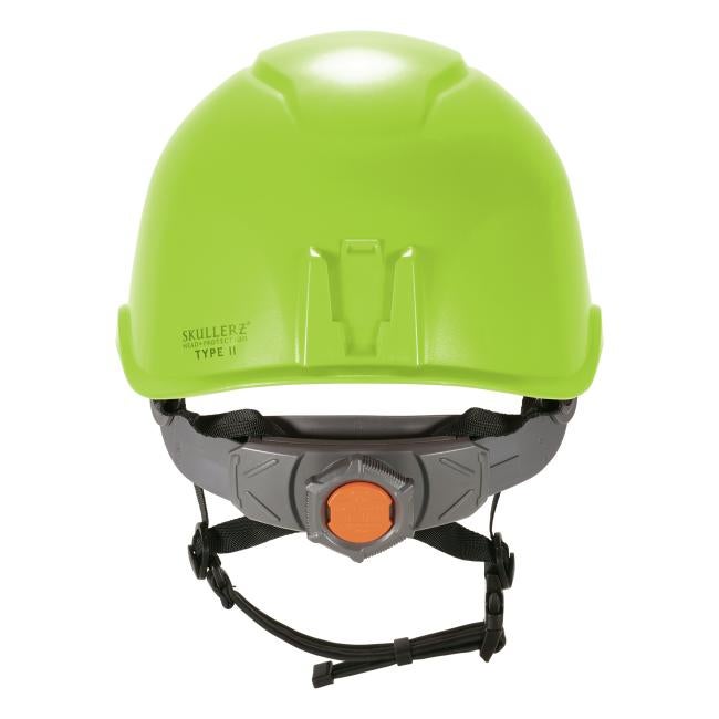 back view of lime type 2 safety helmet