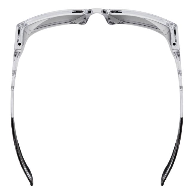Overhead view of clear sixten safety glasses