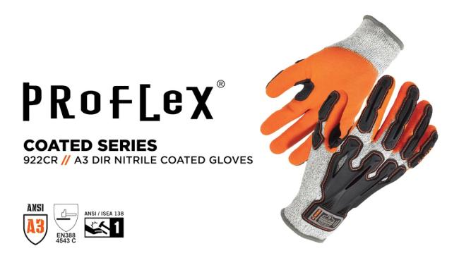 Nitrile-Coated Cut-Resistant Gloves, Dorsal Impact Reducing | Ergodyne