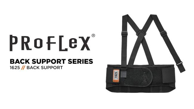 Adjustable Stays and Rubber Webbing for Snug Fit Ergodyne ProFlex 1625 Back Support Brace Removeable Straps 