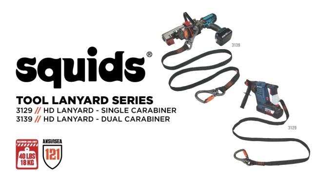 Ergodyne Squids 3139 Tool Lanyard Double-Locking Dual Swivel Carabiner