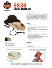 chill its 8936 ranger hat spec sheet pdf