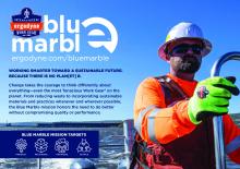 blue marble sustainability recycled products card pdf