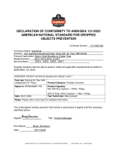 arsenal nylon hoist buckets zipper tops ansi isea 121 2023 declaration of conformity pdf