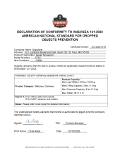 arsenal 5710 ansi isea 121 2023 certificate of compliance pdf