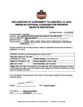 squids ansi isea 121 2018 certificate of compliance 3700 pdf